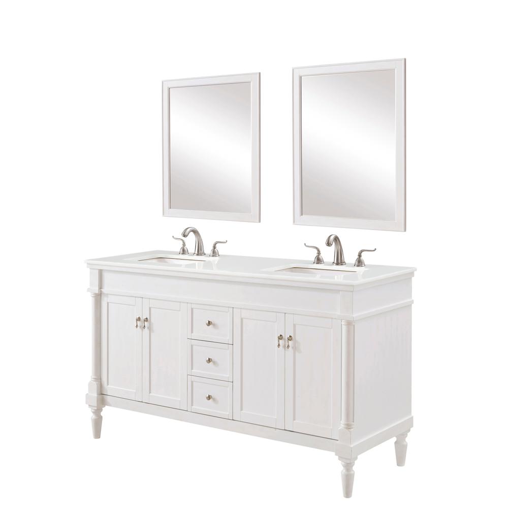 60 inch Single Bathroom vanity in Antique White. Picture 1