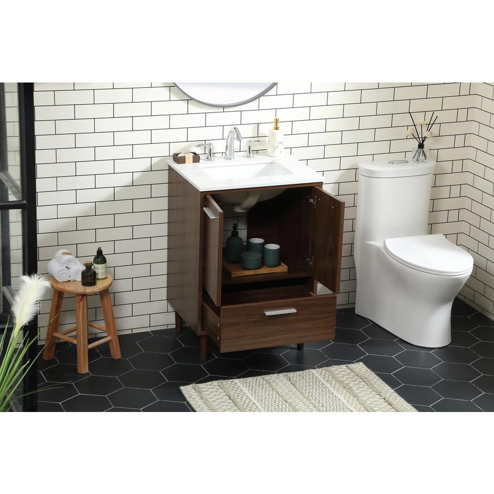 24 inch bathroom vanity in Walnut. Picture 3