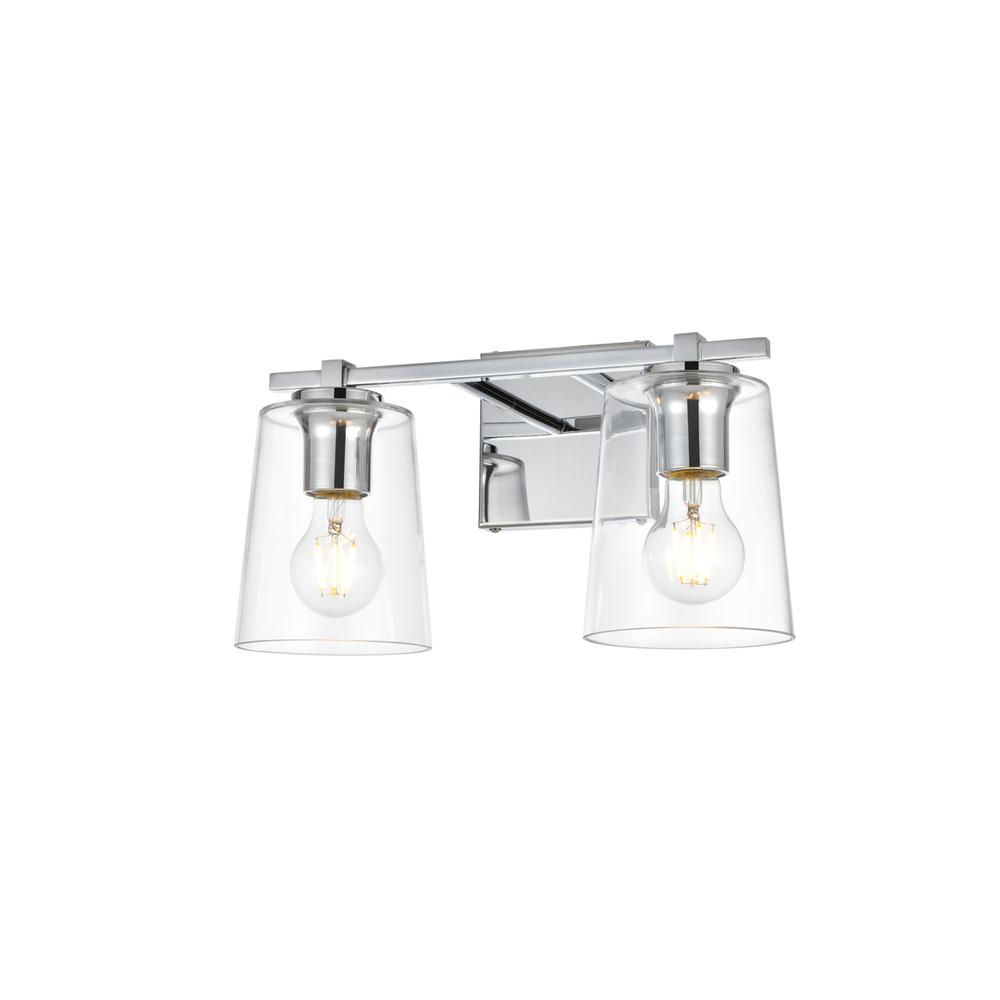 Kacey 2 light Chrome and Clear Bath Sconce. Picture 2