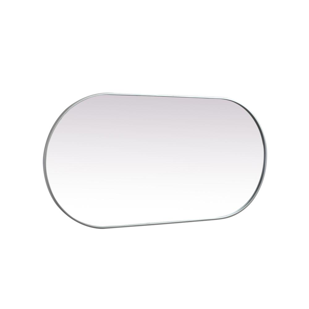 Metal Frame Oval Mirror 30x60 Inch in Silver. Picture 9