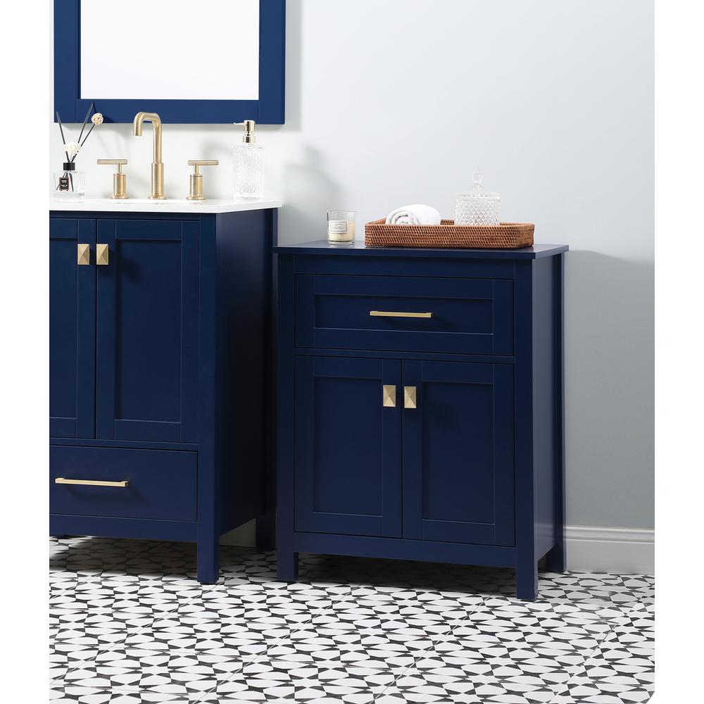 24 Inch Wide Bathroom Storage Freestanding Cabinet In Blue. Picture 9