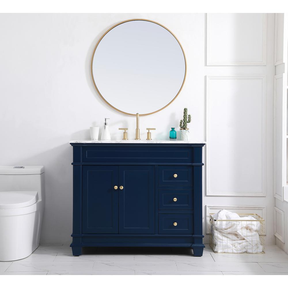42 inch Single Bathroom Vanity set in Blue. Picture 4