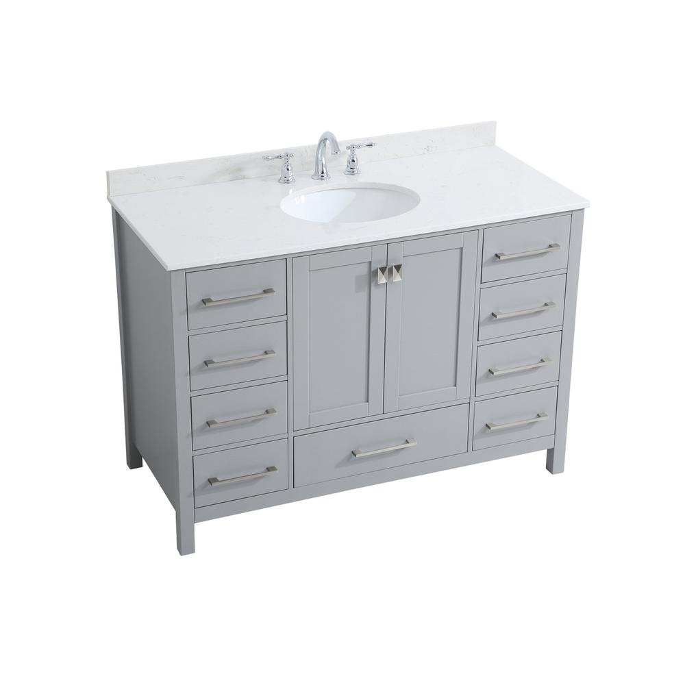 48 inch Single Bathroom Vanity in Gray with Backsplash. Picture 8