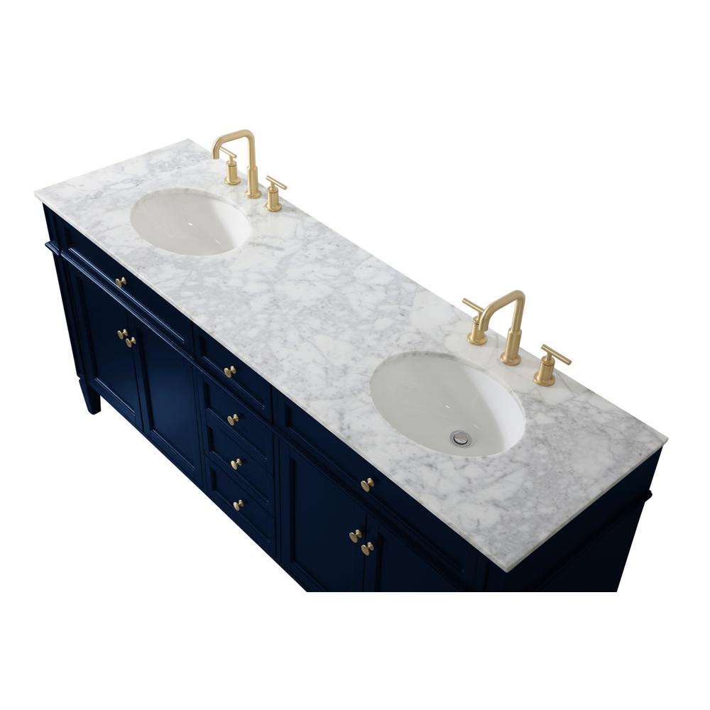 72 inch double bathroom vanity in blue. Picture 10