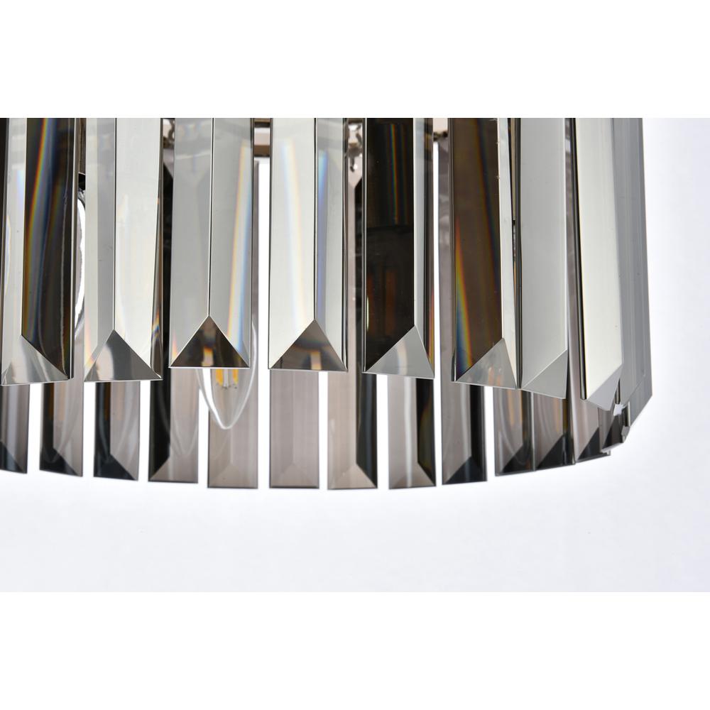 Sydney 3 light polished nickel Pendant Silver Shade (Grey) Royal Cut Crystal. Picture 3