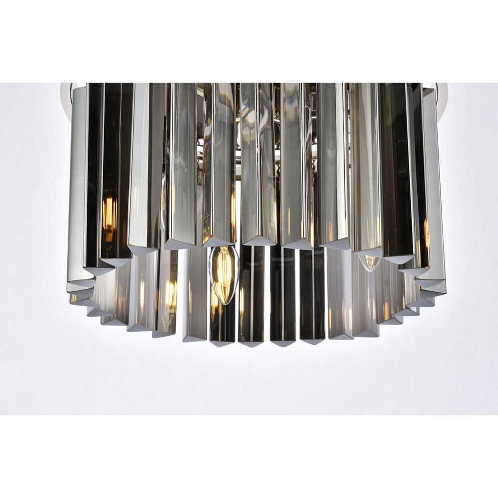 Sydney 3 light polished nickel Flush Mount Silver Shade (Grey) Royal Cut Crystal. Picture 3