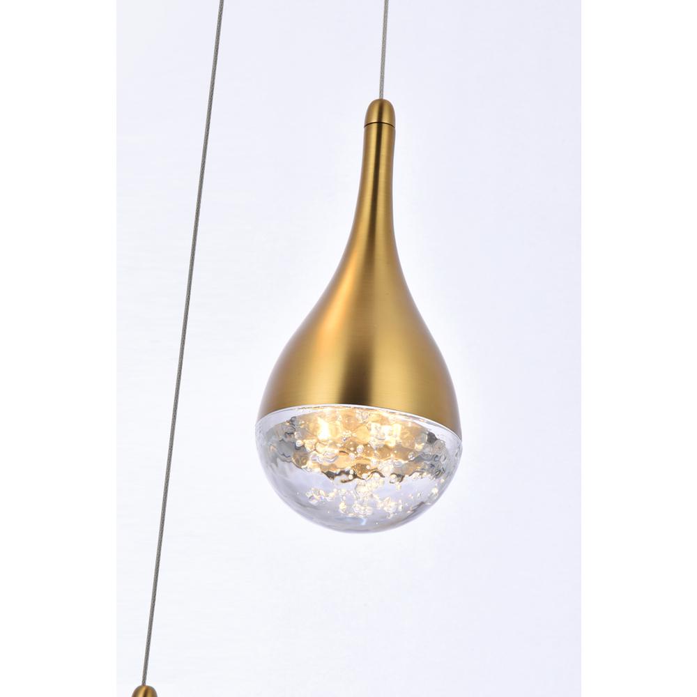 Amherst 10 inch LED pendant in satin gold. Picture 3