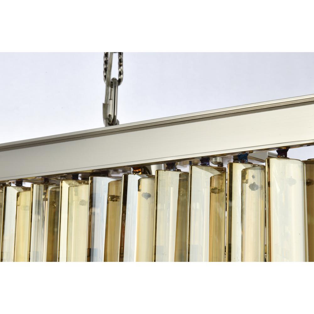 Sydney 12 light polished nickel Chandelier Golden Teak (Smoky) Royal Cut Crystal. Picture 5