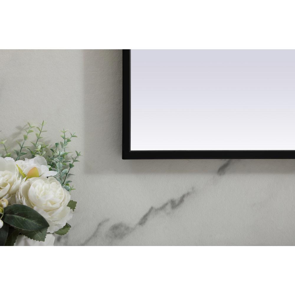 Metal Frame Arch Mirror 40x38 Inch in Black. Picture 5