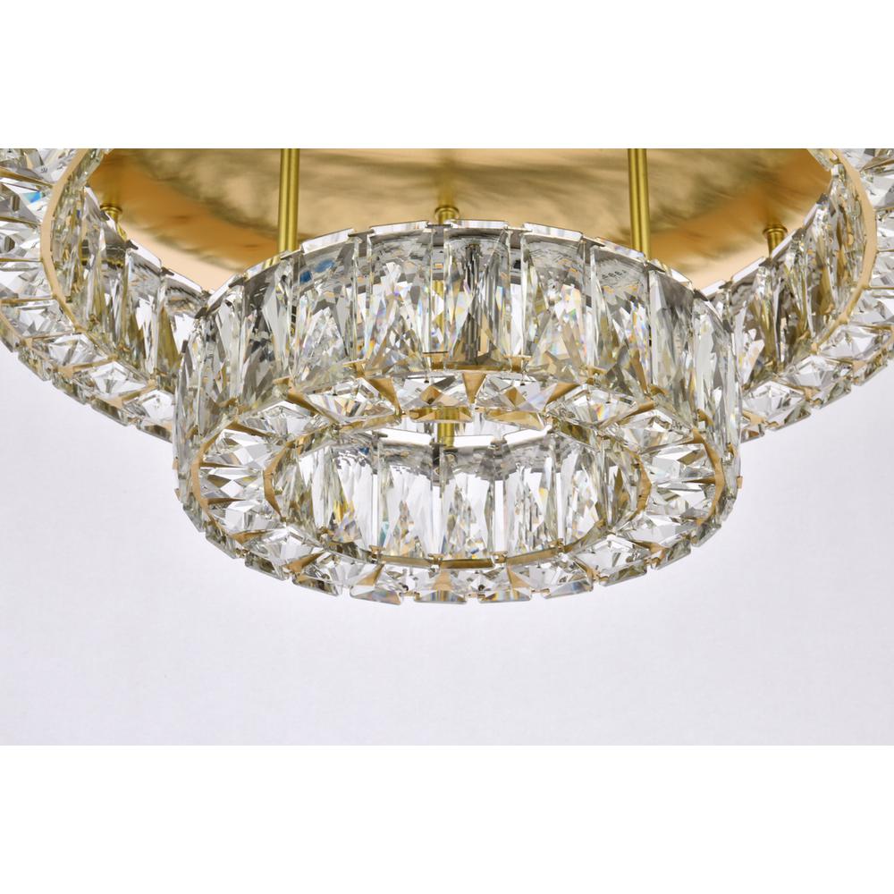 Monroe 22 inch LED double flush mount in gold. Picture 3