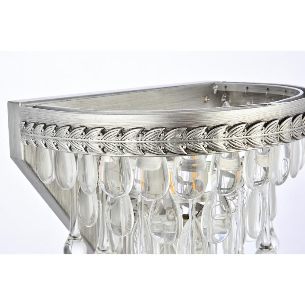 Nordic 1 light antique silver Wall Sconce Clear Royal Cut Crystal. Picture 3