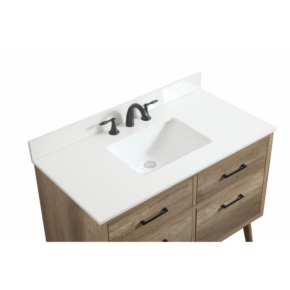 42 inch Single bathroom vanity in natural oak with backsplash. Picture 10