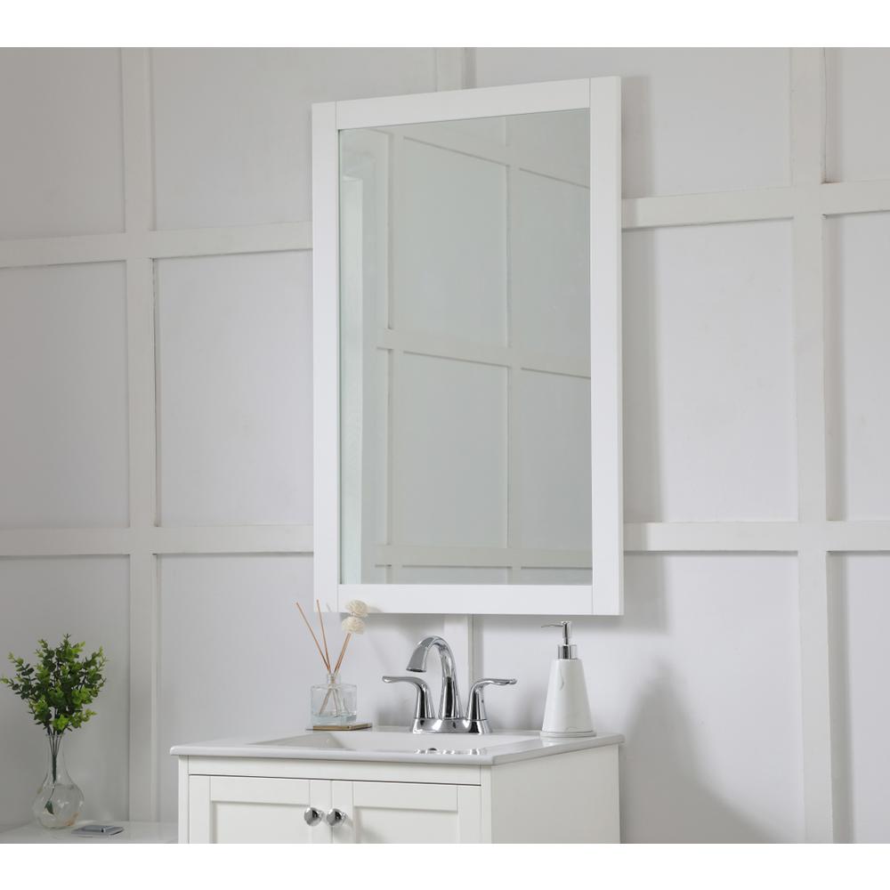 Aqua rectangle vanity mirror 24 inch in White. Picture 2