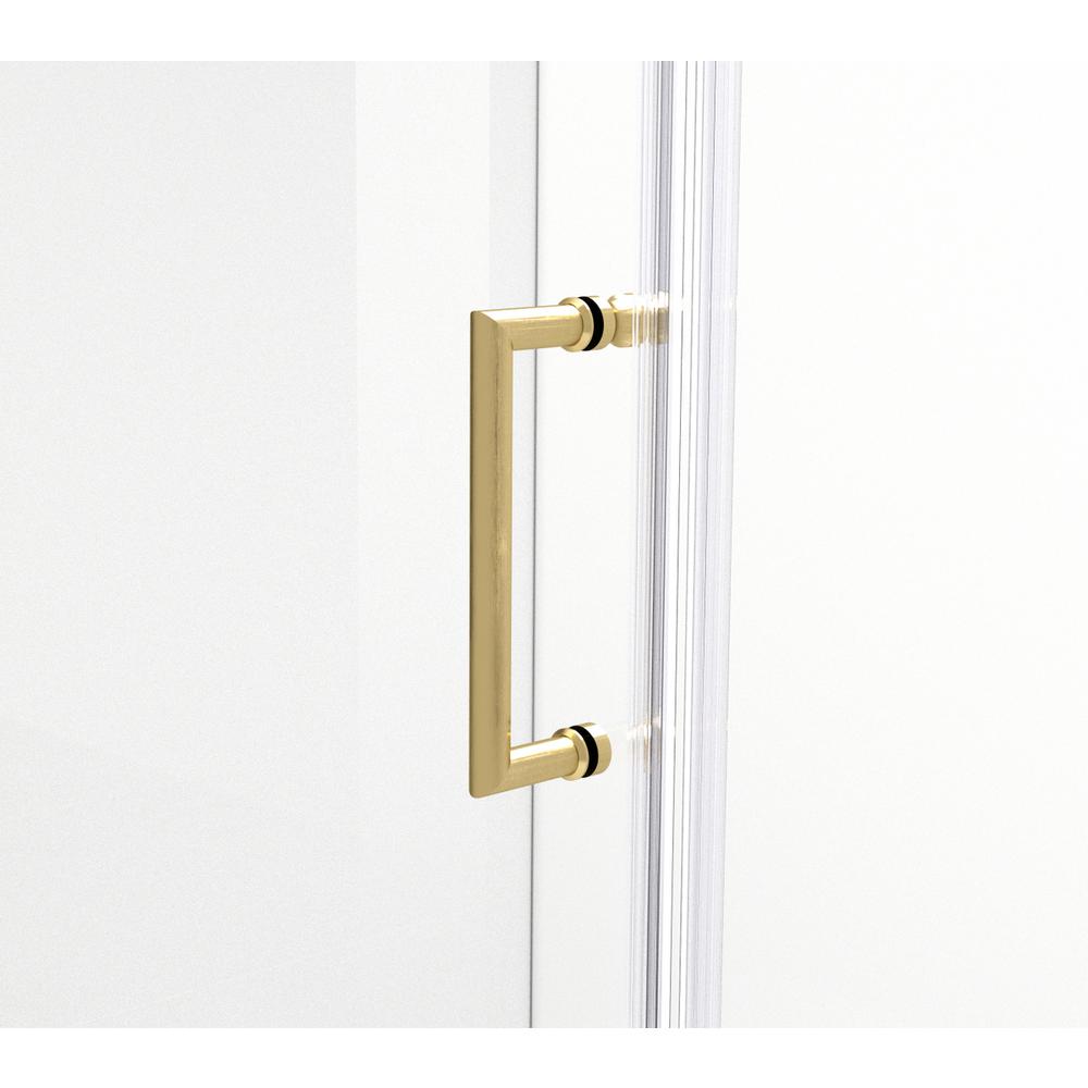 Semi-frameless hinged shower door 48 x 72 Brushed Gold. Picture 7