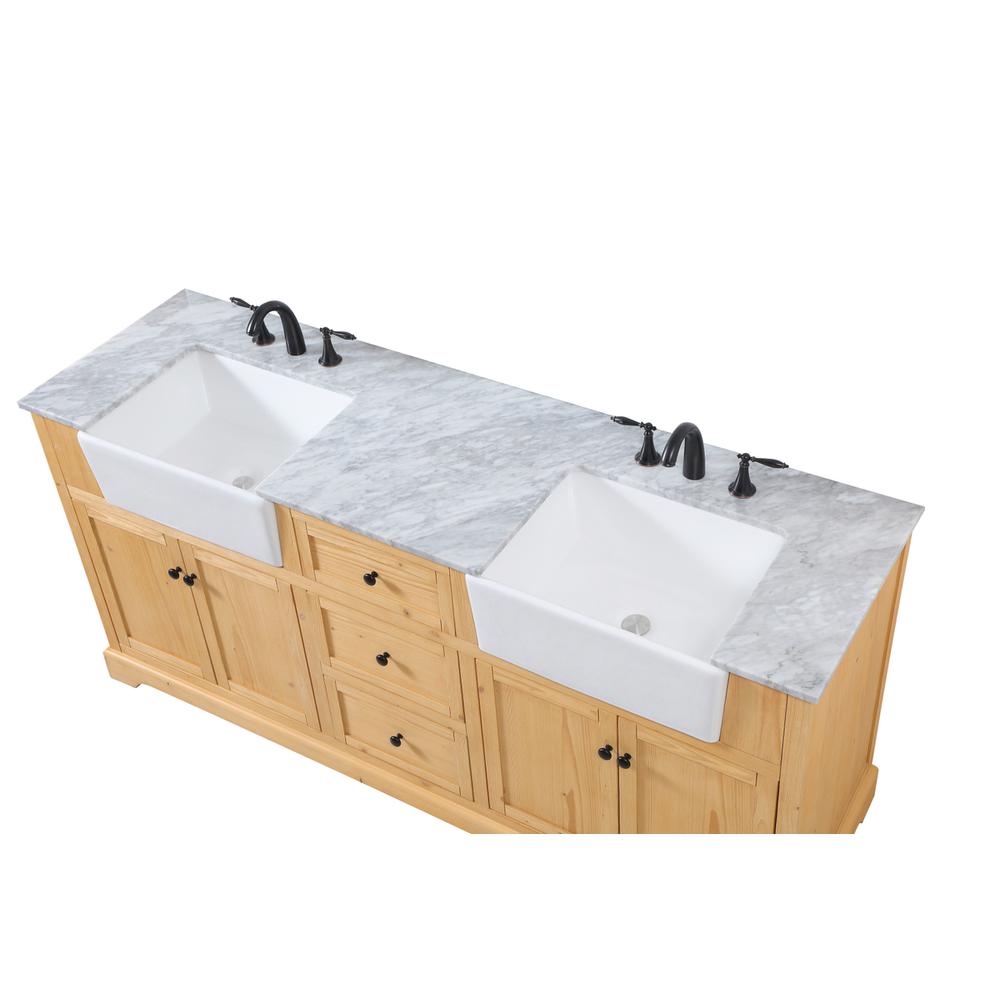 72 inch double bathroom vanity in natural wood. Picture 10