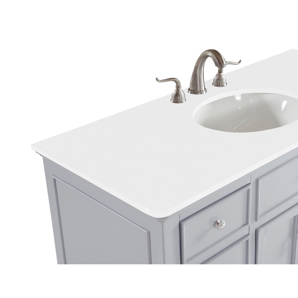 48 inch Single Bathroom vanity in Light Grey with ivory white engineered marble. Picture 3