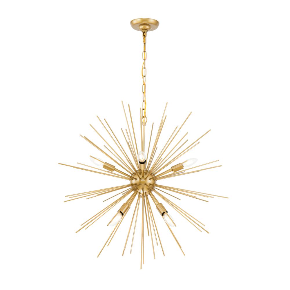 Timber 8 light Brass pendant. Picture 7