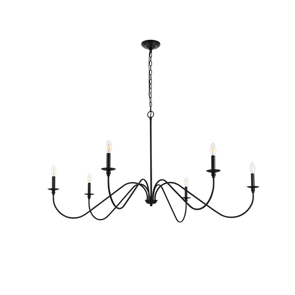 Rohan 54 inch chandelier in Matte Black. Picture 6