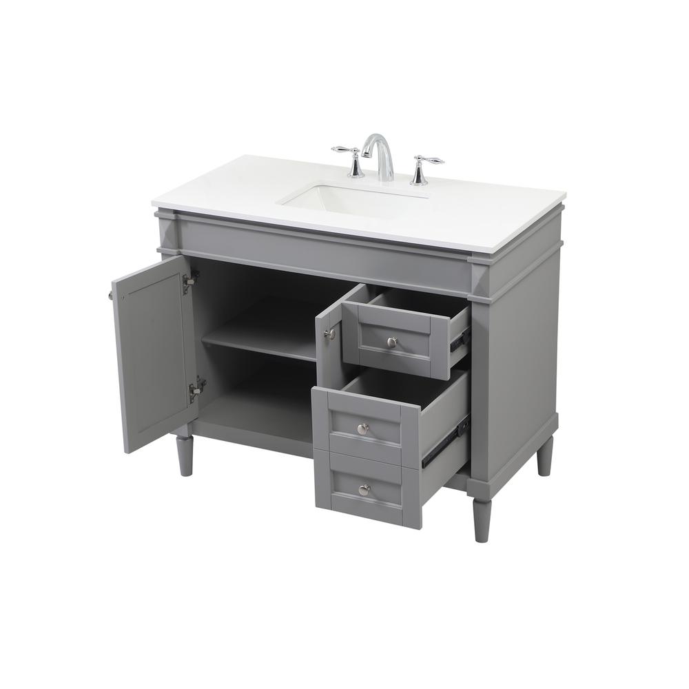 42 inch Single bathroom vanity in grey. Picture 9