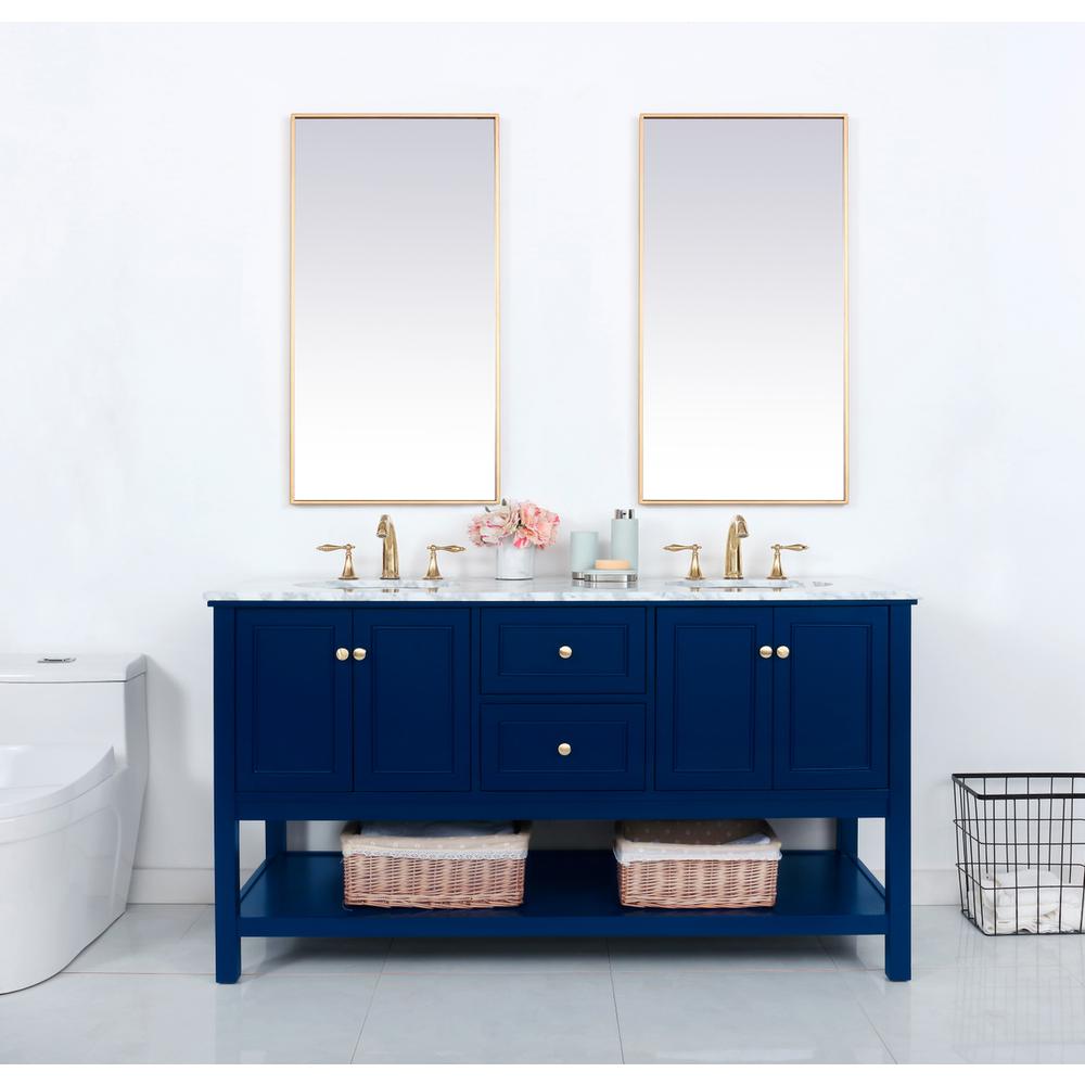 60 inch Single bathroom vanity in Blue. Picture 14