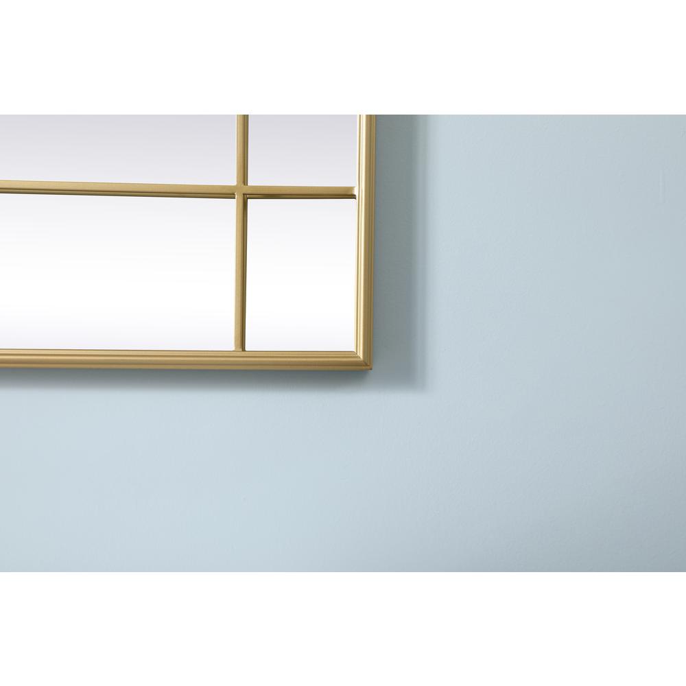 French Panel Wall Mirror 30x40 Inch In Brass. Picture 3