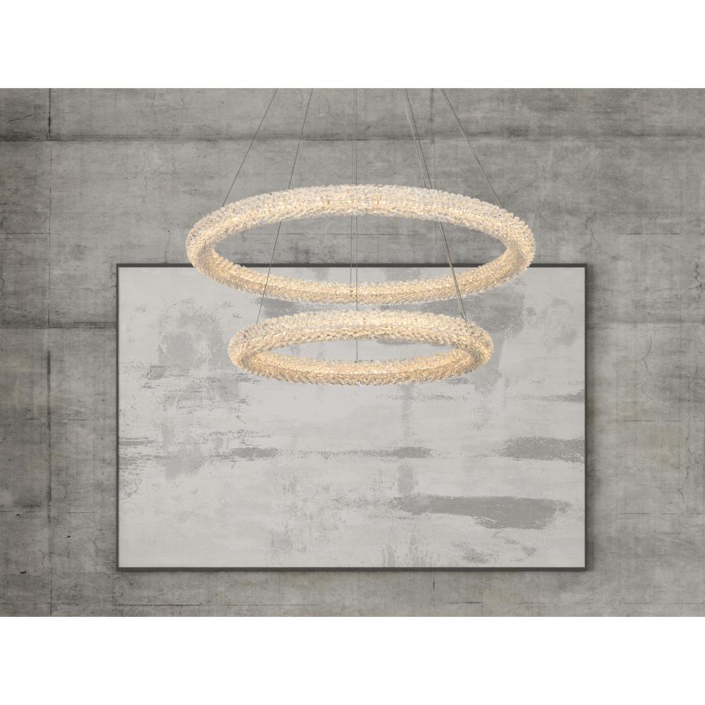 Bowen 32 inch Adjustable LED Chandelier in Chrome. Picture 9
