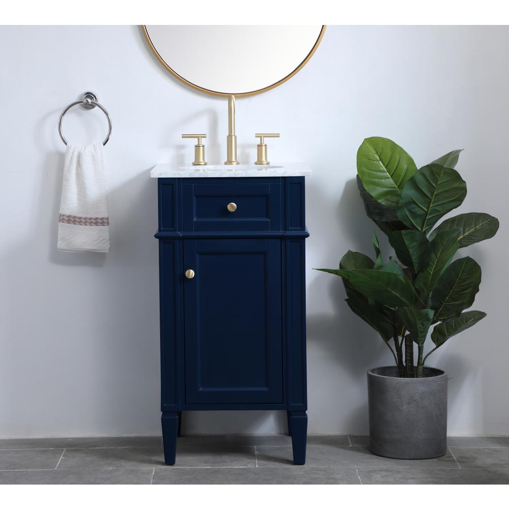 18 inch Single bathroom vanity in blue. Picture 14