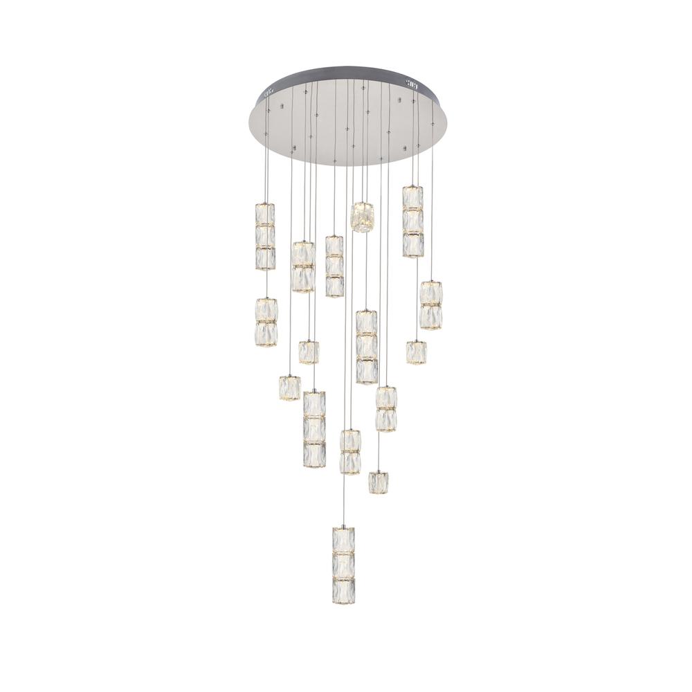 Polaris LED light Chrome Pendant Clear Crystal. Picture 1