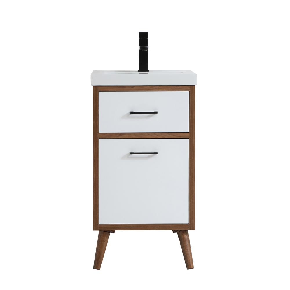 18 inch bathroom vanity in matte white. Picture 1