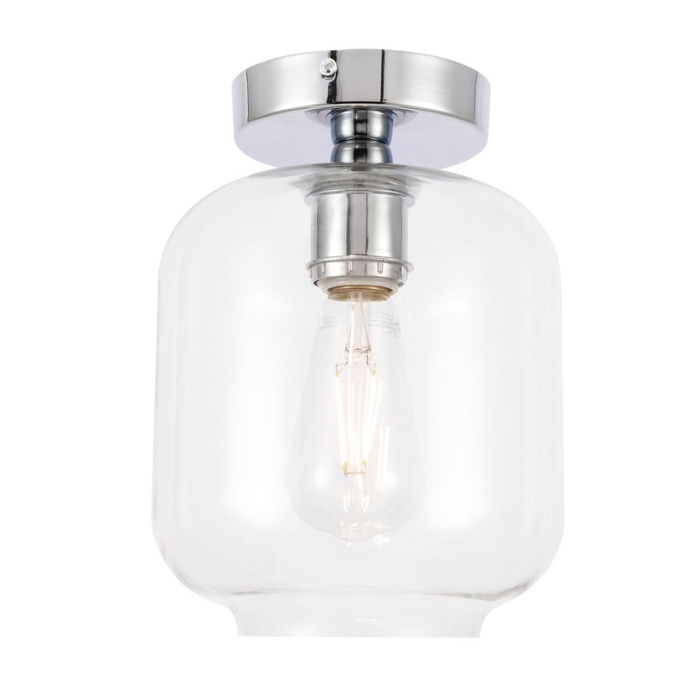 Collier 1 light Chrome and Clear glass Flush mount. Picture 3