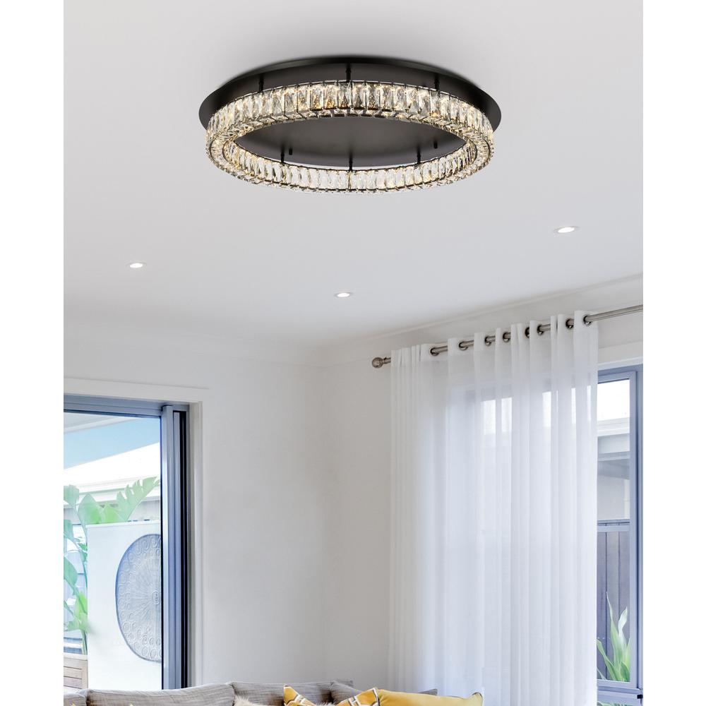 Monroe 33 inch LED Single flush mount in black. Picture 7