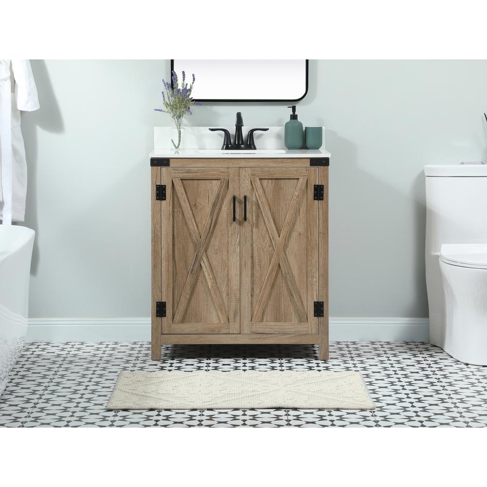 30 inch Single bathroom vanity in natural oak with backsplash. Picture 14