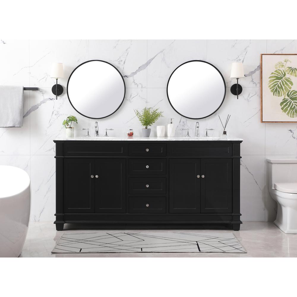 72 inch double bathroom vanity set in black. Picture 4