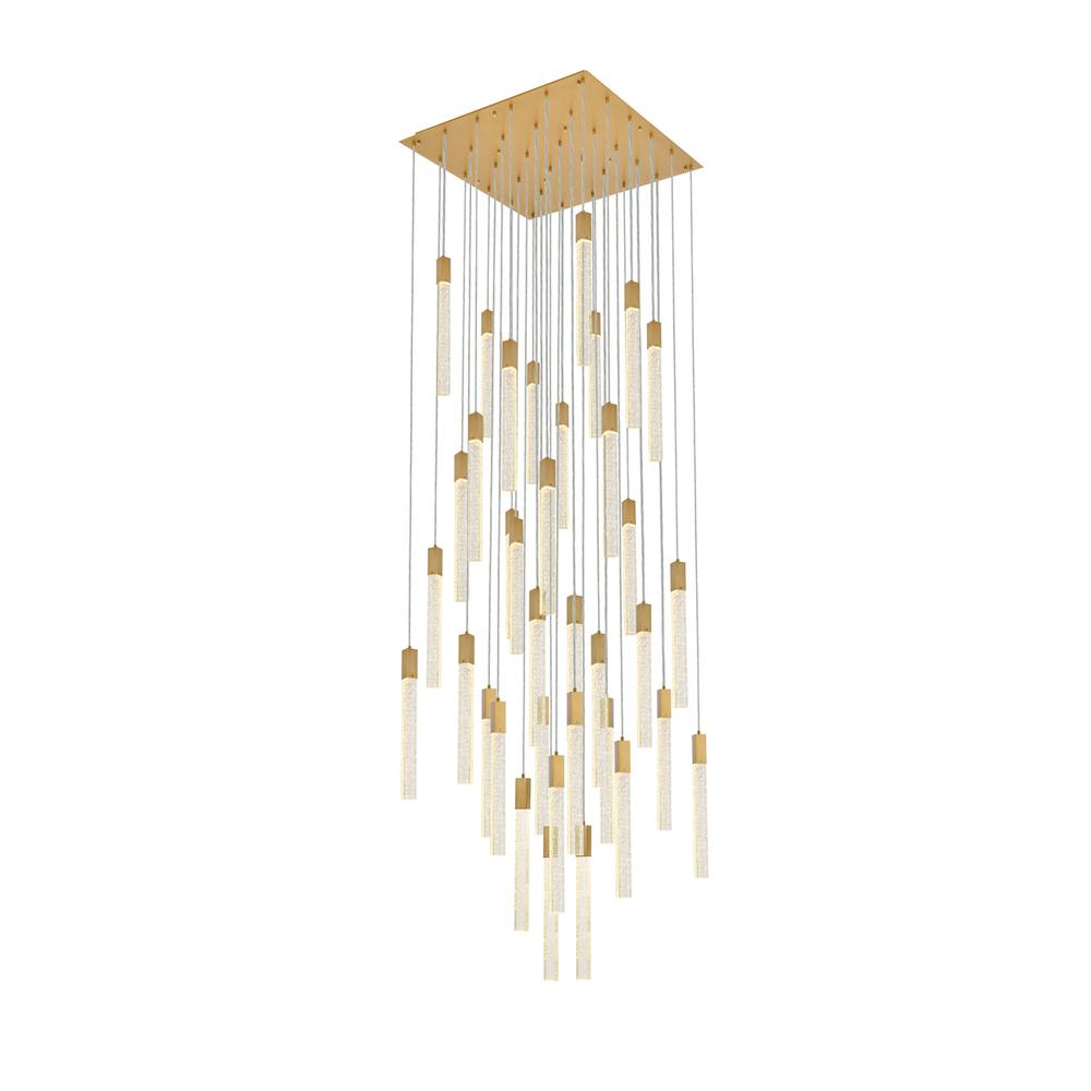 Weston 36 lights pendant in satin gold. Picture 2