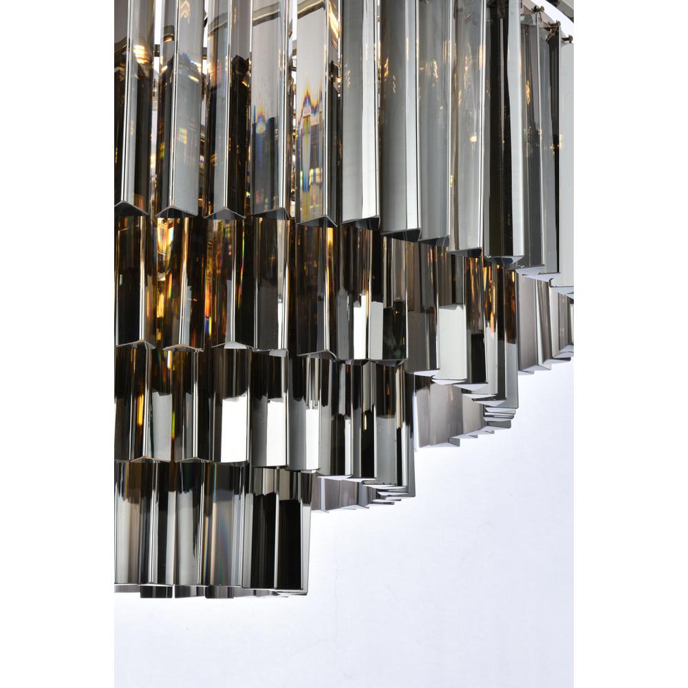 Sydney 17 light polished nickel Chandelier Silver Shade (Grey) Royal Cut Crystal. Picture 3