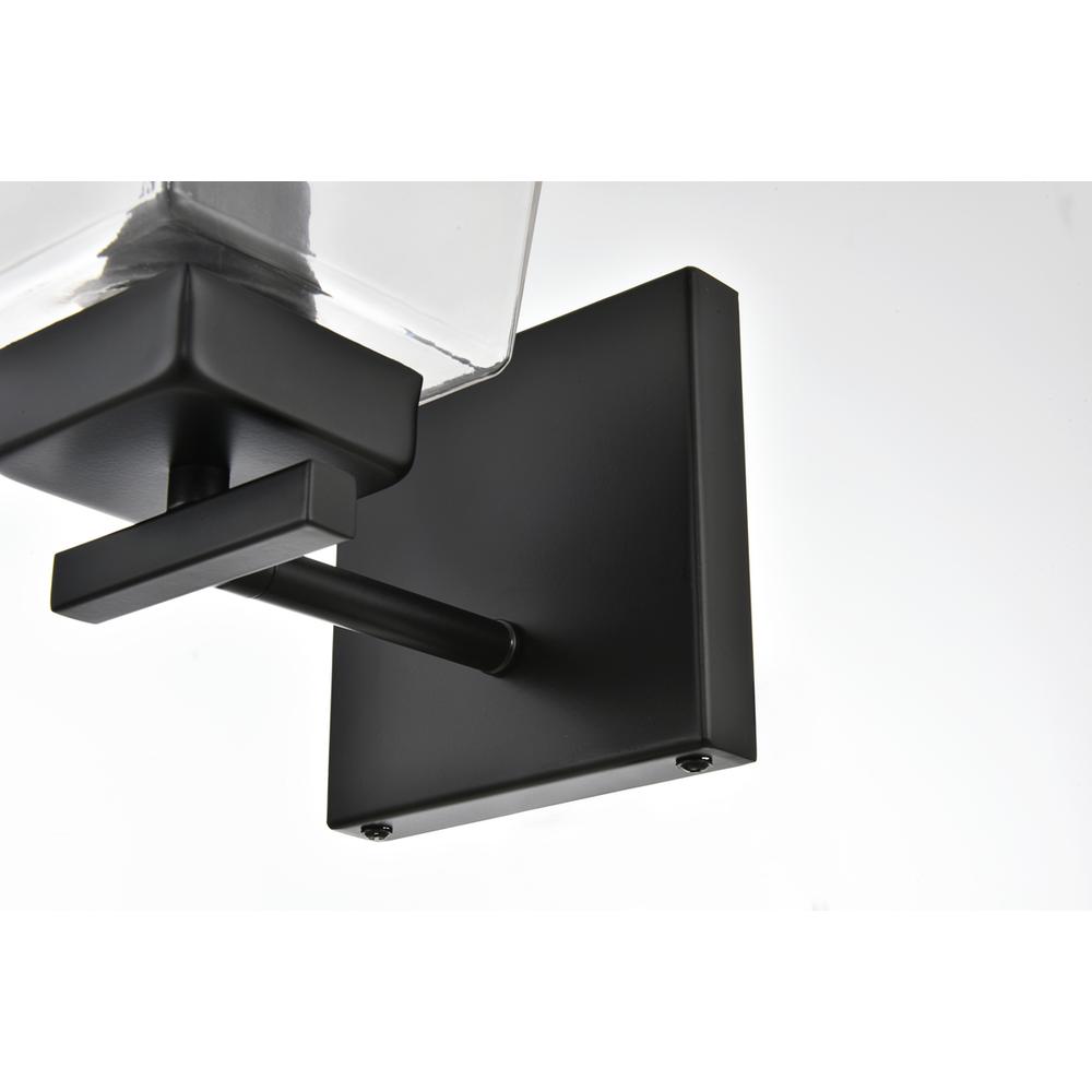 Merrick 1 light Black and Clear Bath Sconce. Picture 6