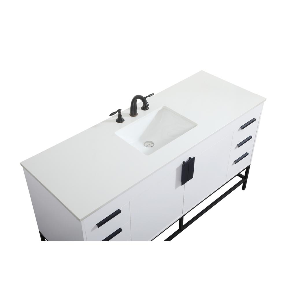 60 inch Single bathroom vanity in white. Picture 10