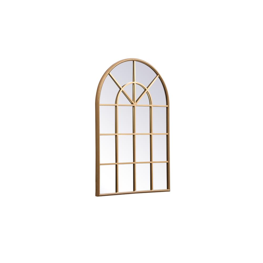 Metal windowpane mirror 28 inch x 41 inch in in Brass. Picture 5