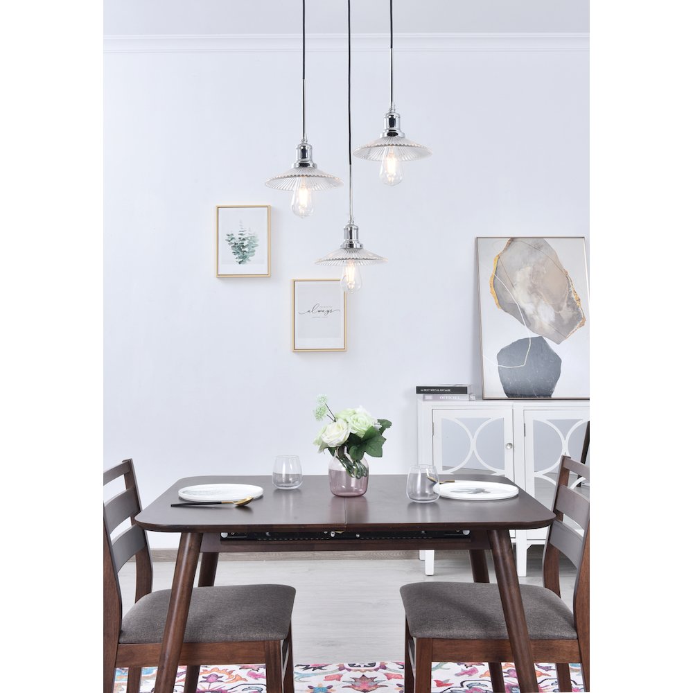 Waltz 3 Light Chrome Pendant. Picture 2