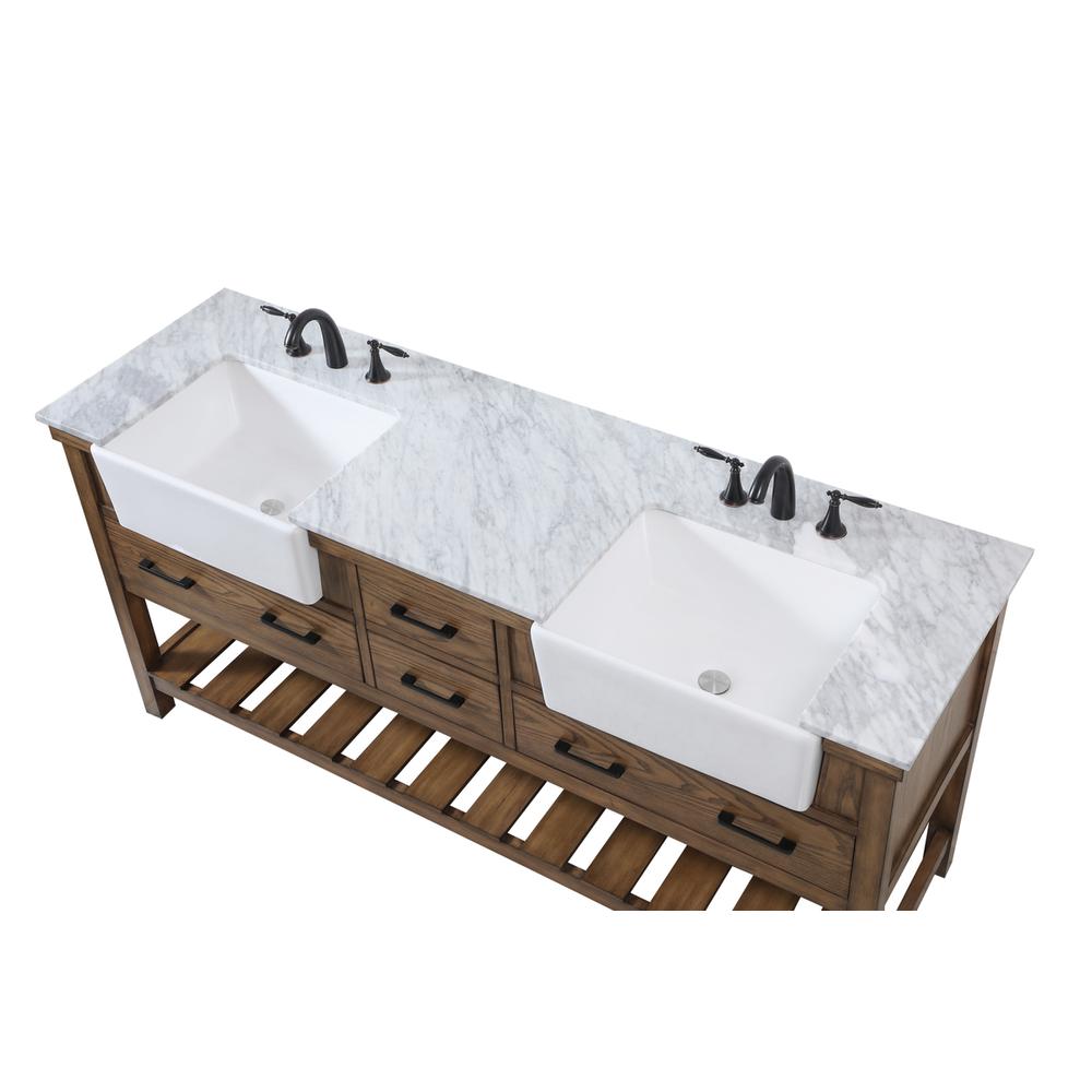 72 inch double bathroom vanity in driftwood. Picture 10