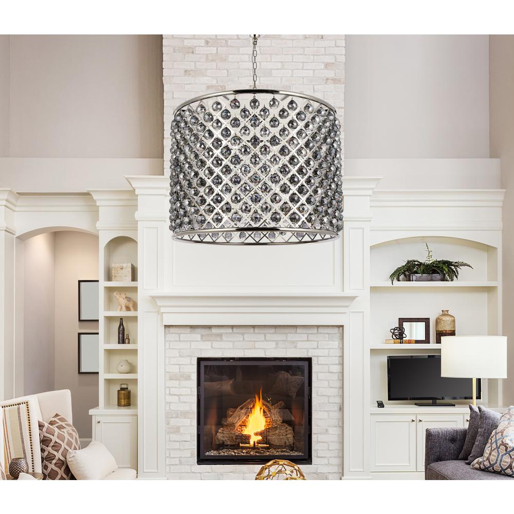Madison 12 light polished nickel Chandelier Silver Shade. Picture 7