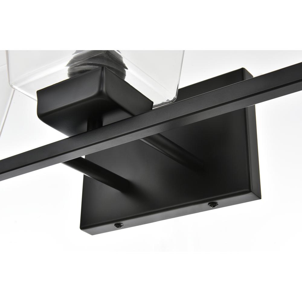 Merrick 3 light Black and Clear Bath Sconce. Picture 5