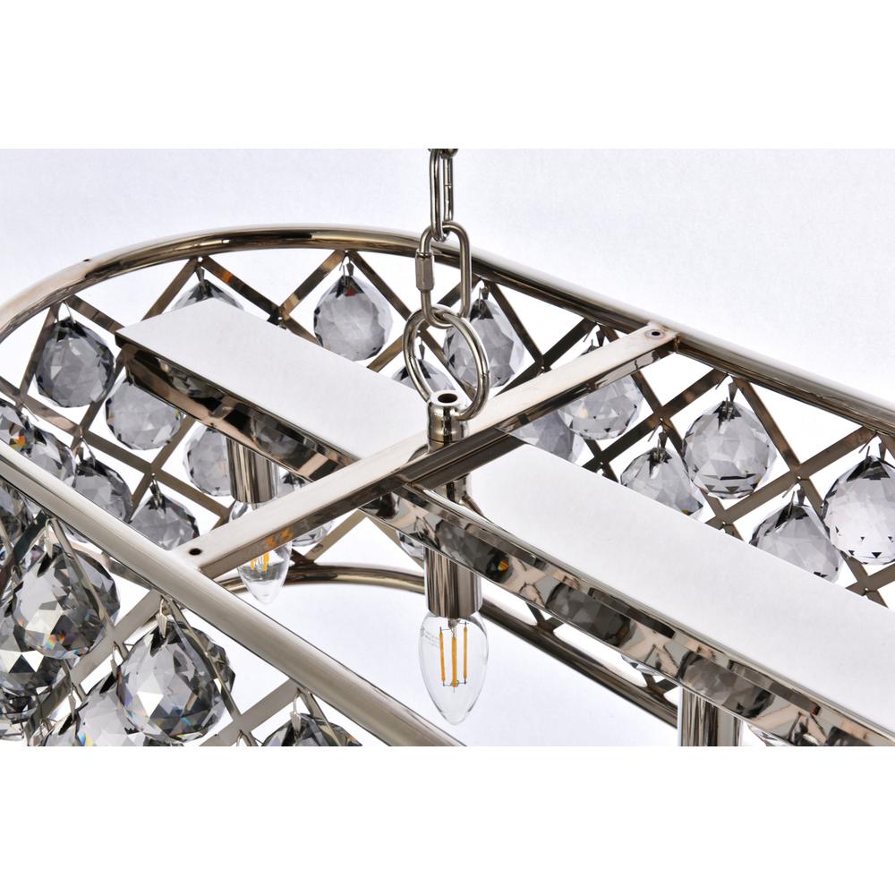 Madison 7 light polished Nickel Chandelier Silver Shade (Grey) Royal Cut Crystal. Picture 4