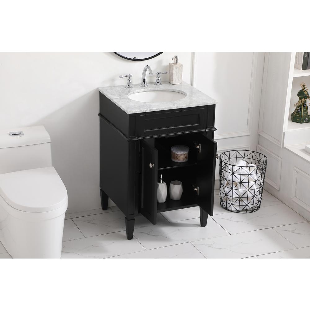 24 inch Single bathroom vanity in Black. Picture 3