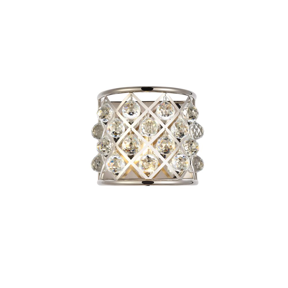 Madison 1 light polished Nickel Wall Sconce Clear Royal Cut Crystal. Picture 1