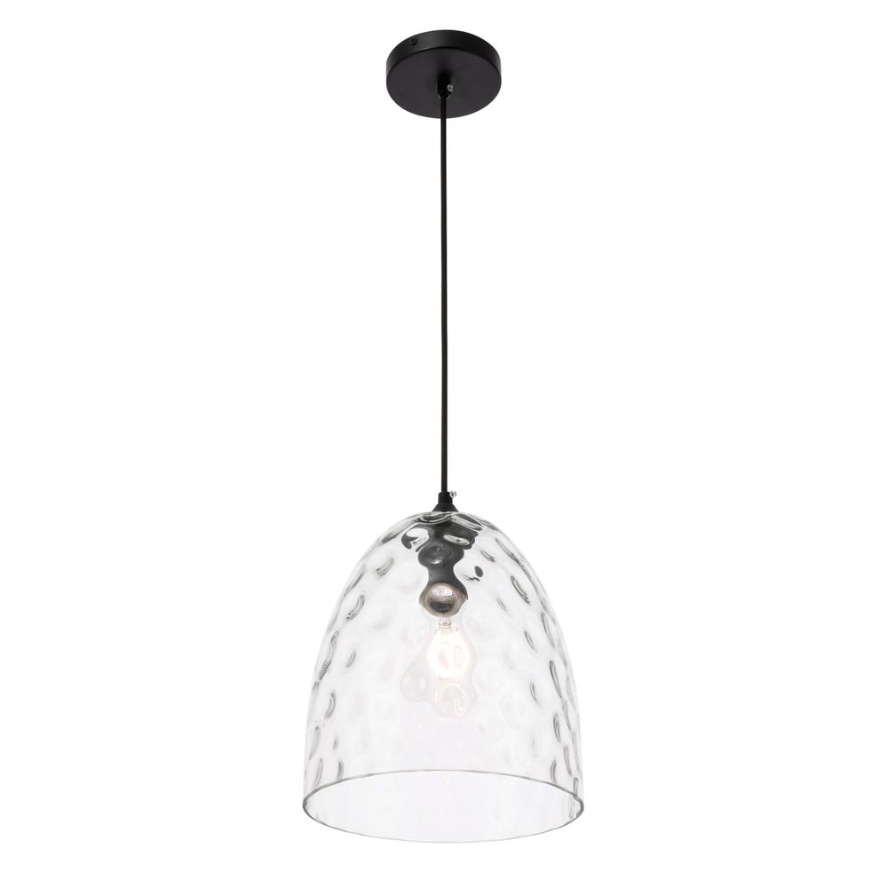 Gibson 1 light Black and Clear glass pendant. Picture 7