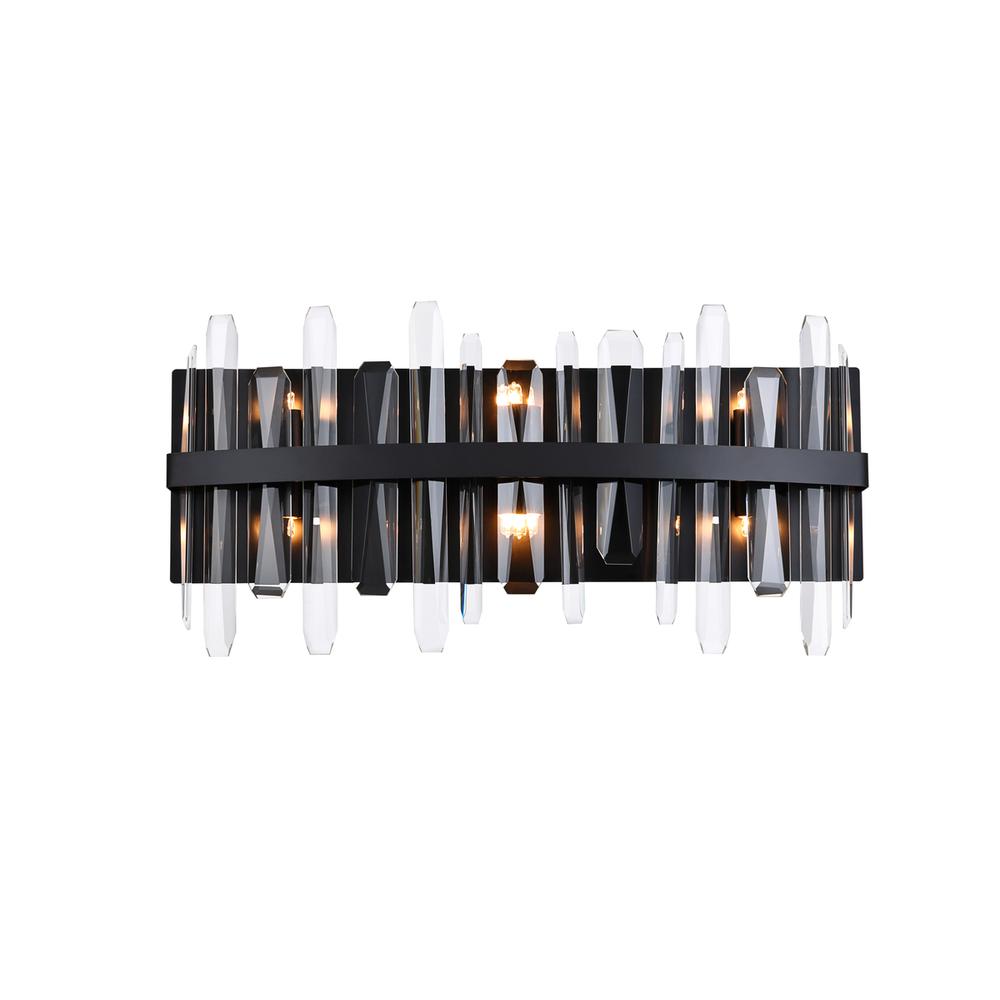 Serena 24 inch crystal bath sconce in black. Picture 1