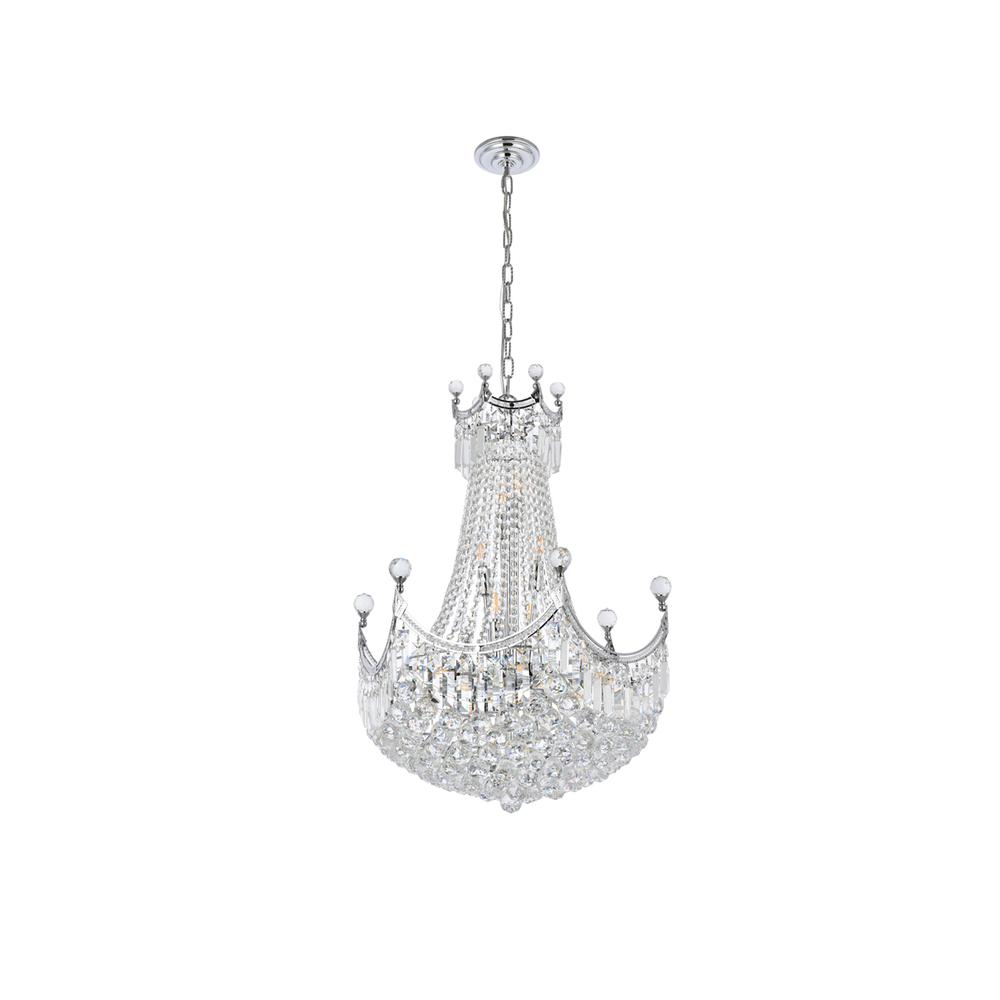 Corona 15 light Chrome Chandelier Clear Royal Cut Crystal. Picture 6