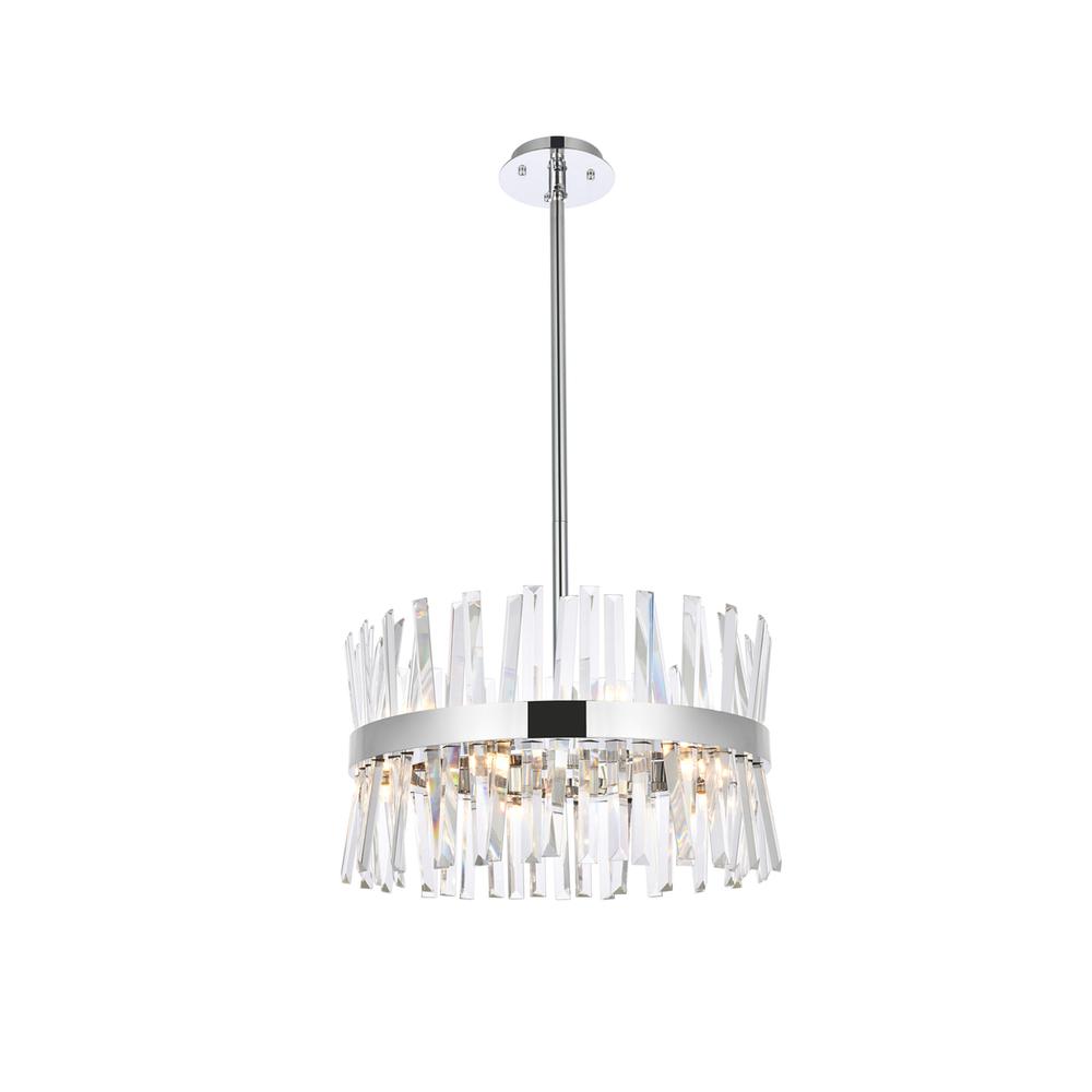 Serephina 20 inch crystal round pendant light in chrome. Picture 1
