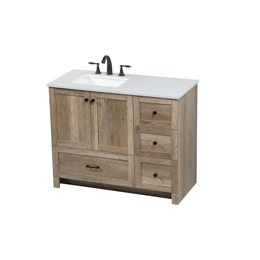 42 inch Single bathroom vanity in natural oak. Picture 8